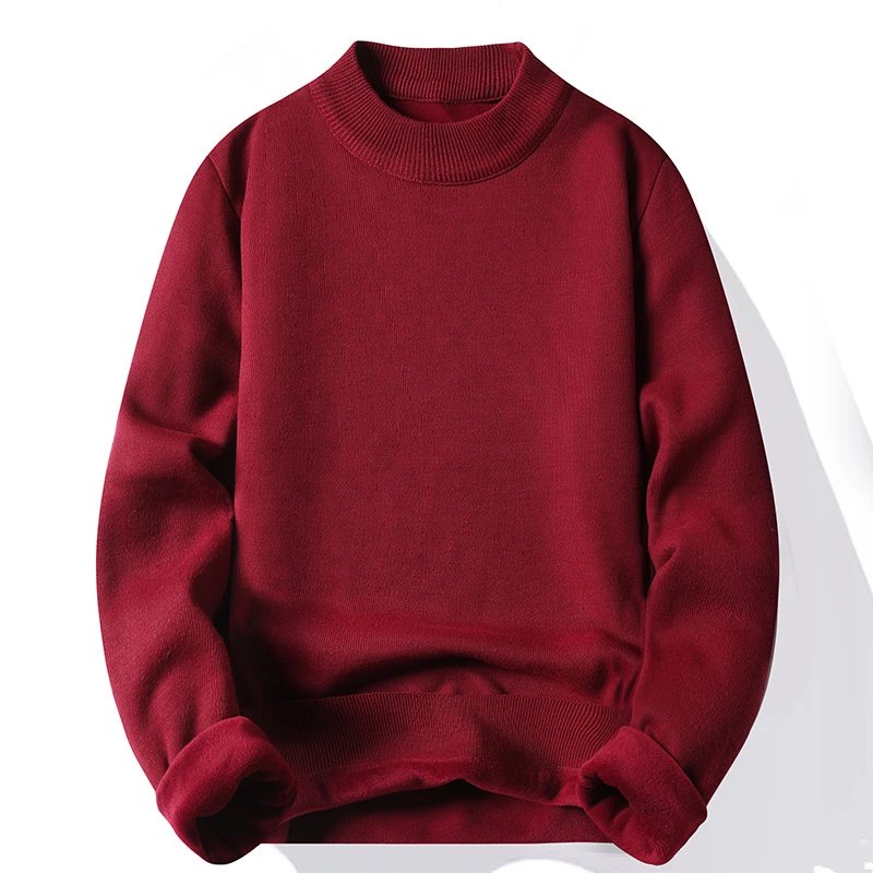 pull-homme-col-montant-mock-neck-tricot-uni-casual-pull-over-manches-longues-pour-automne-et-hiver - 7