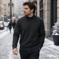 pull-homme-col-montant-mock-neck-tricot-uni-casual-pull-over-manches-longues-pour-automne-et-hiver - 8