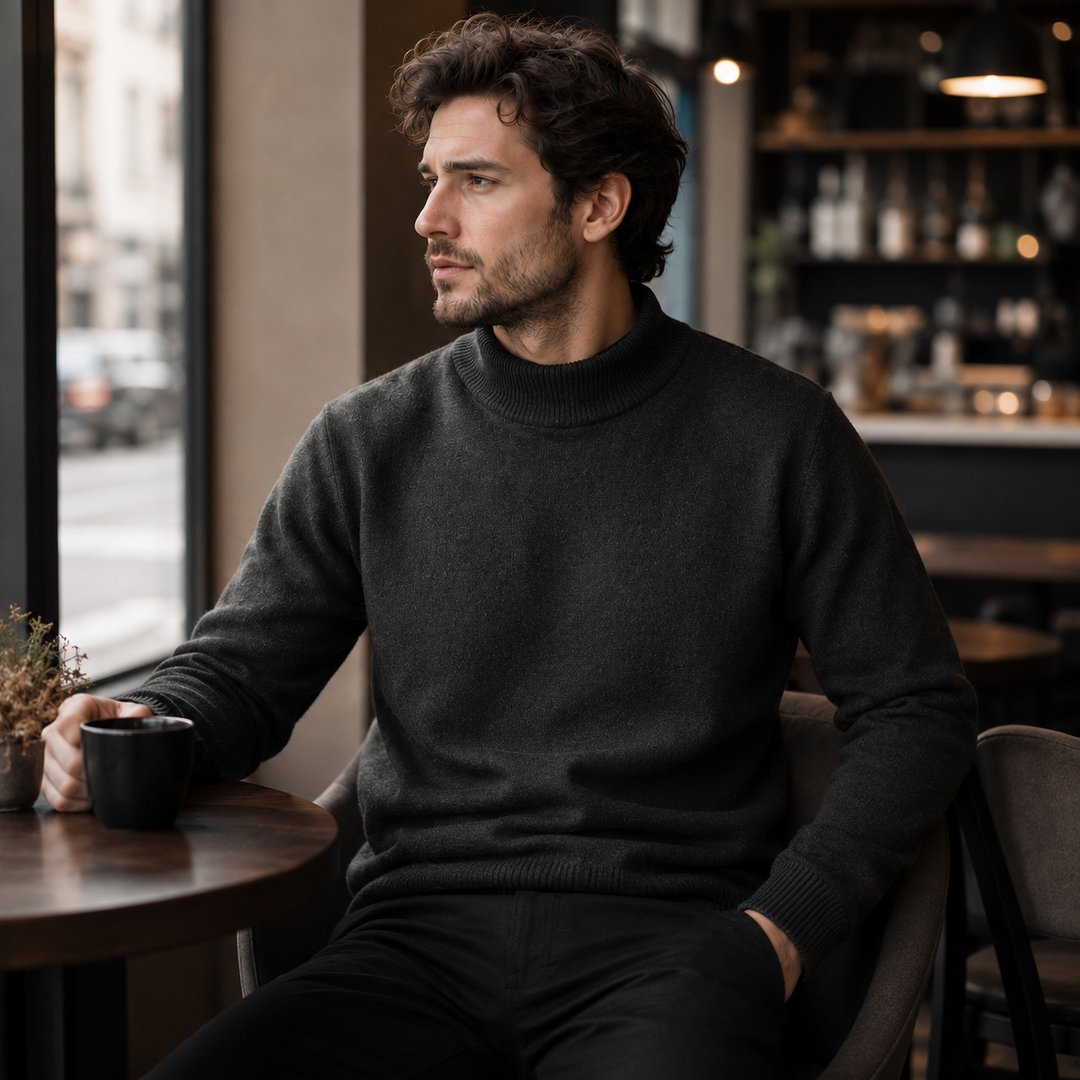 pull-homme-col-montant-mock-neck-tricot-uni-casual-pull-over-manches-longues-pour-automne-et-hiver - 12