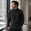 pull-homme-col-montant-mock-neck-tricot-uni-casual-pull-over-manches-longues-pour-automne-et-hiver - 14